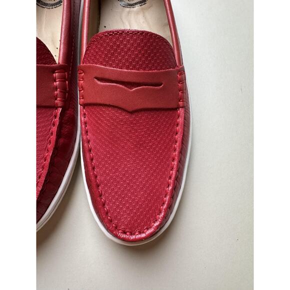 Driver Club USA Shoes Womens Size 5 Red Naples 2 Penny Loafer Leather Moccasin - Picture 2 of 14